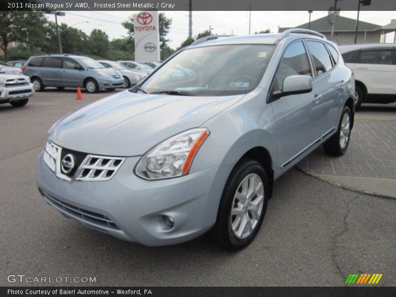 Frosted Steel Metallic / Gray 2011 Nissan Rogue SV AWD