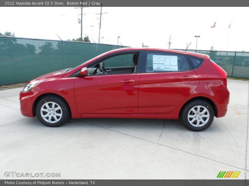 Boston Red / Gray 2012 Hyundai Accent GS 5 Door