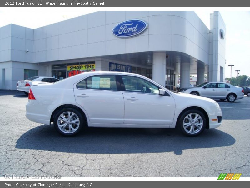 White Platinum Tri-Coat / Camel 2012 Ford Fusion SE