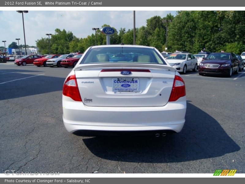 White Platinum Tri-Coat / Camel 2012 Ford Fusion SE