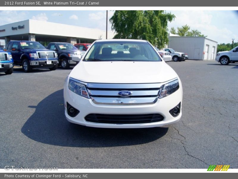 White Platinum Tri-Coat / Camel 2012 Ford Fusion SE