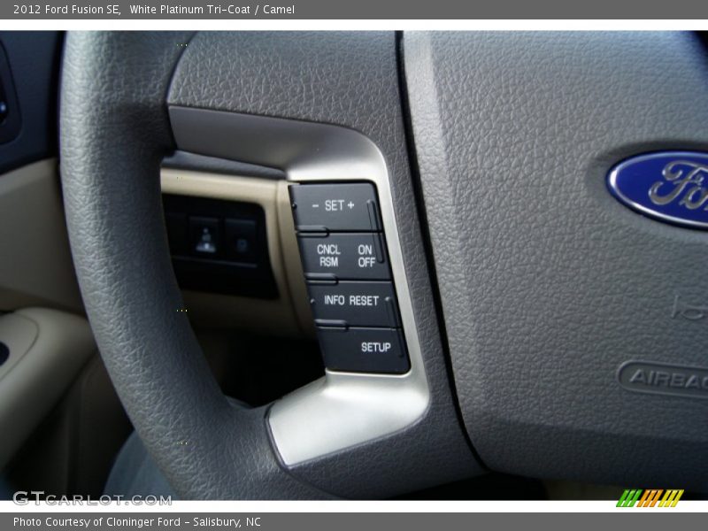 White Platinum Tri-Coat / Camel 2012 Ford Fusion SE