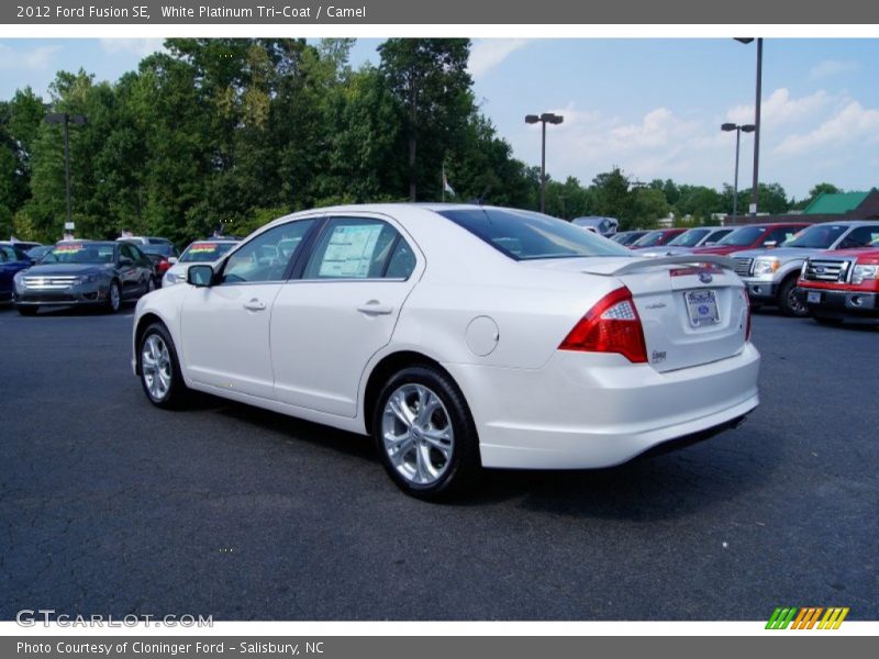 White Platinum Tri-Coat / Camel 2012 Ford Fusion SE