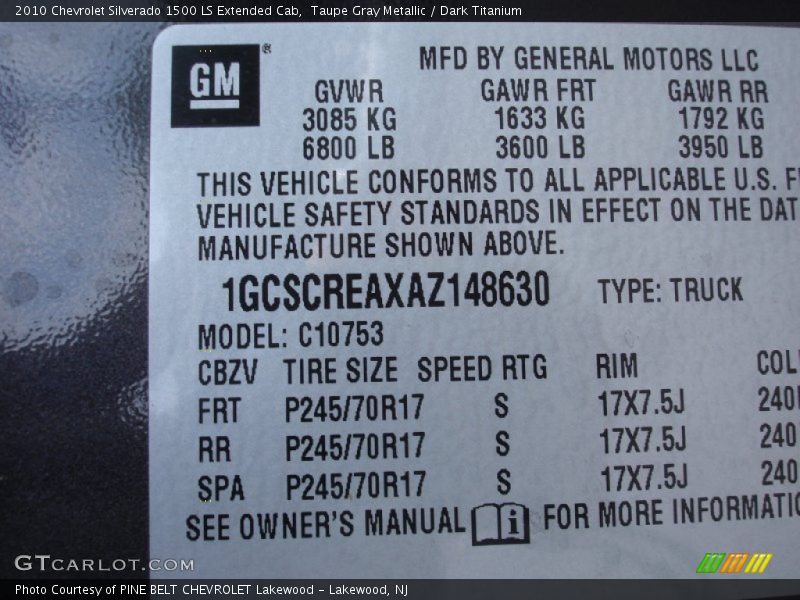 Taupe Gray Metallic / Dark Titanium 2010 Chevrolet Silverado 1500 LS Extended Cab