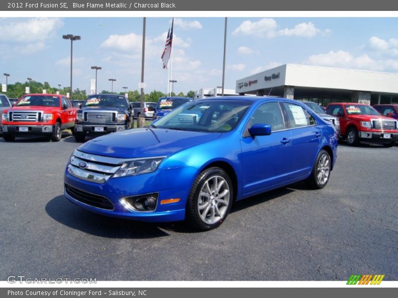 Blue Flame Metallic / Charcoal Black 2012 Ford Fusion SE