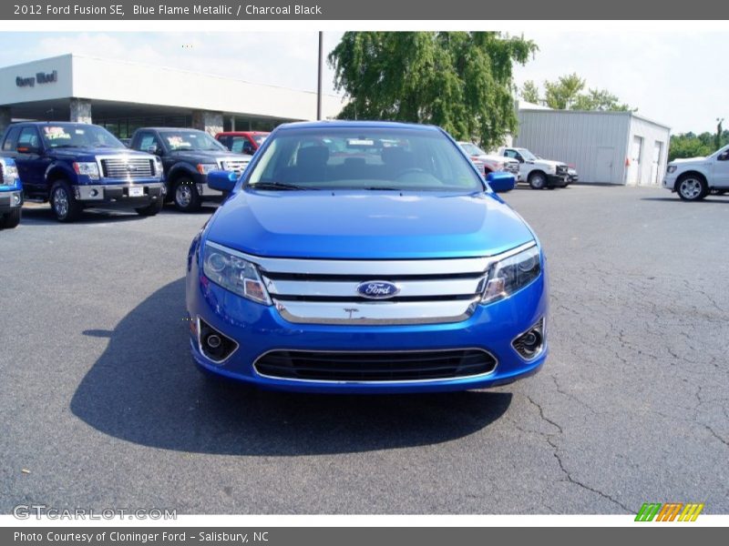 Blue Flame Metallic / Charcoal Black 2012 Ford Fusion SE