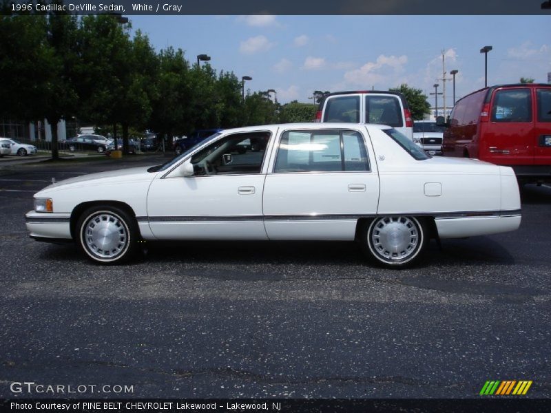 White / Gray 1996 Cadillac DeVille Sedan