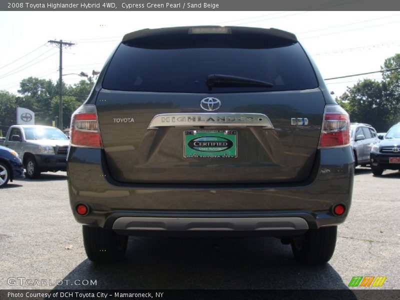 Cypress Green Pearl / Sand Beige 2008 Toyota Highlander Hybrid 4WD