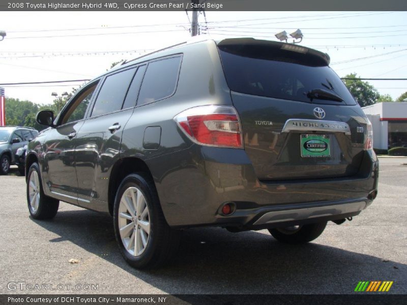 Cypress Green Pearl / Sand Beige 2008 Toyota Highlander Hybrid 4WD