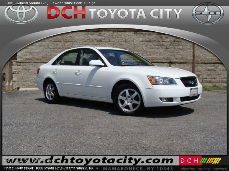 Powder White Pearl / Beige 2006 Hyundai Sonata GLS