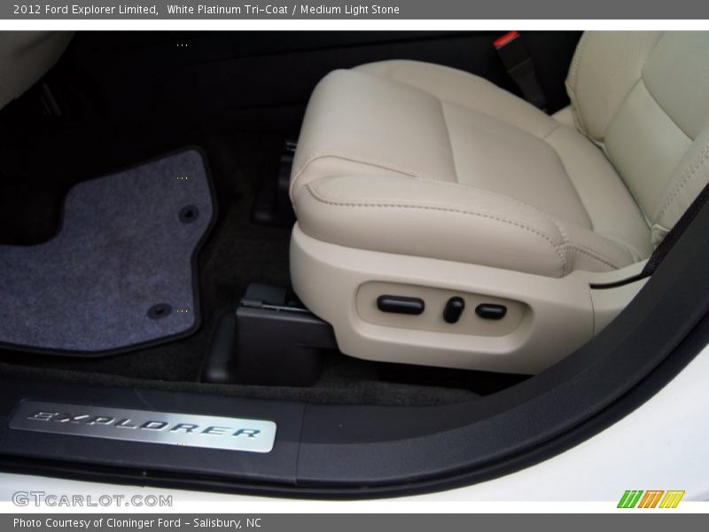 White Platinum Tri-Coat / Medium Light Stone 2012 Ford Explorer Limited