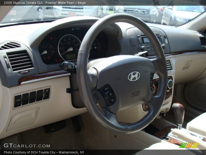 Powder White Pearl / Beige 2006 Hyundai Sonata GLS