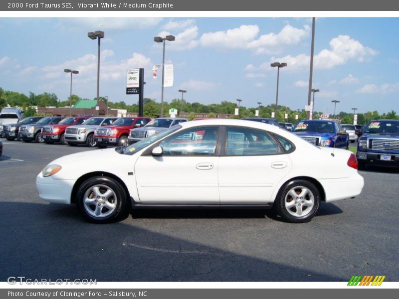 Vibrant White / Medium Graphite 2000 Ford Taurus SES