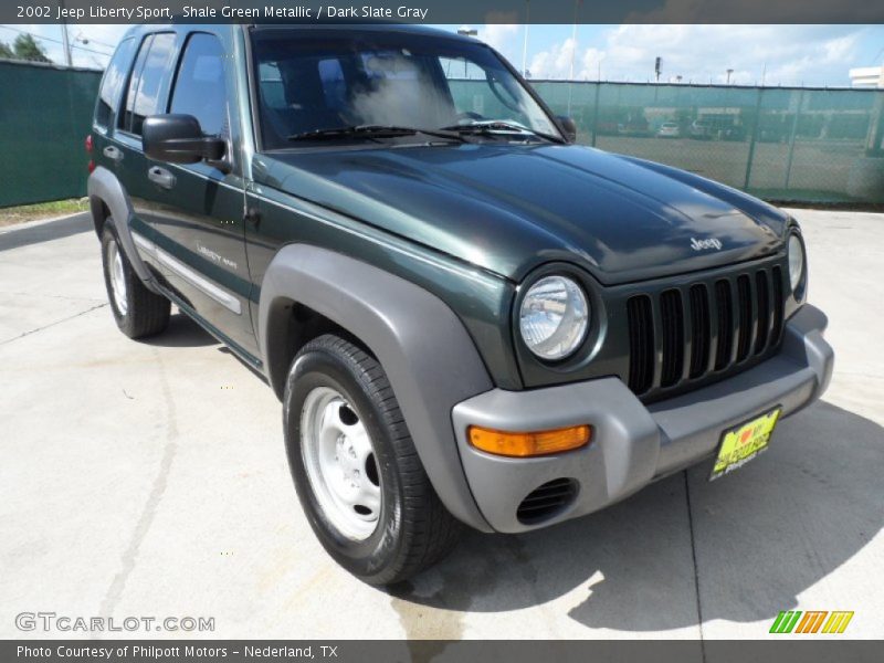 Shale Green Metallic / Dark Slate Gray 2002 Jeep Liberty Sport
