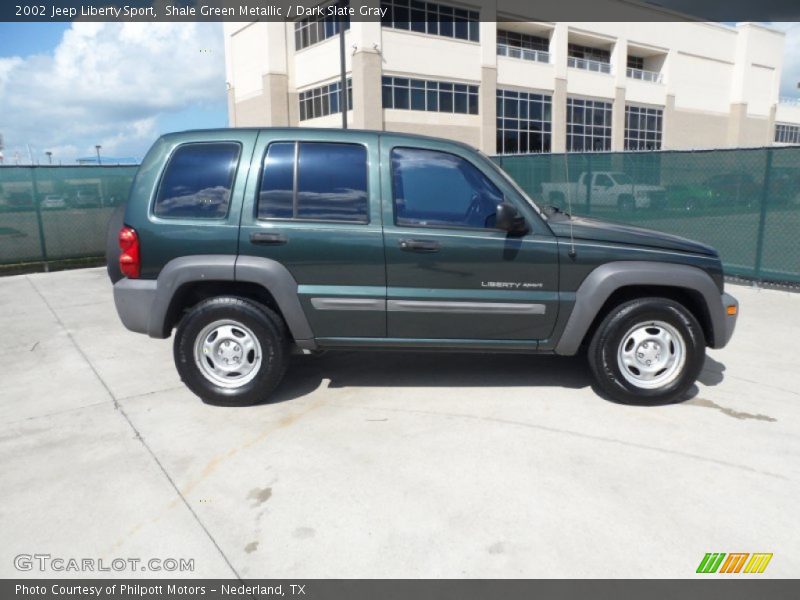 Shale Green Metallic / Dark Slate Gray 2002 Jeep Liberty Sport
