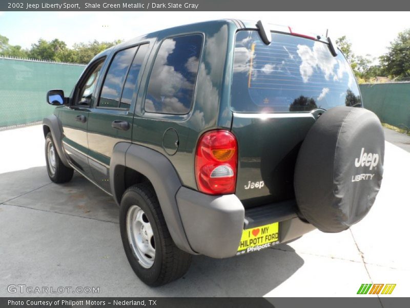 Shale Green Metallic / Dark Slate Gray 2002 Jeep Liberty Sport