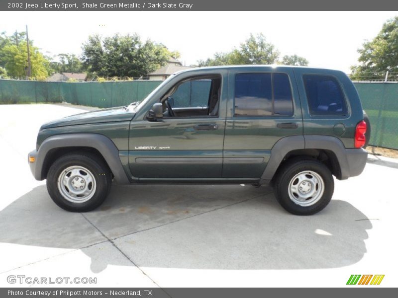 Shale Green Metallic / Dark Slate Gray 2002 Jeep Liberty Sport