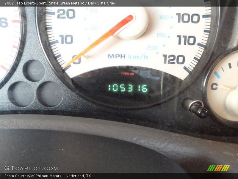 Shale Green Metallic / Dark Slate Gray 2002 Jeep Liberty Sport