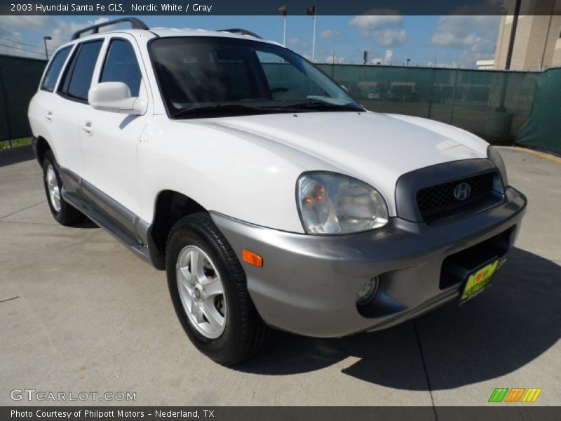 Nordic White / Gray 2003 Hyundai Santa Fe GLS