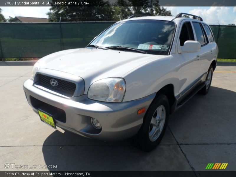 Nordic White / Gray 2003 Hyundai Santa Fe GLS