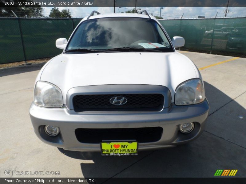 Nordic White / Gray 2003 Hyundai Santa Fe GLS