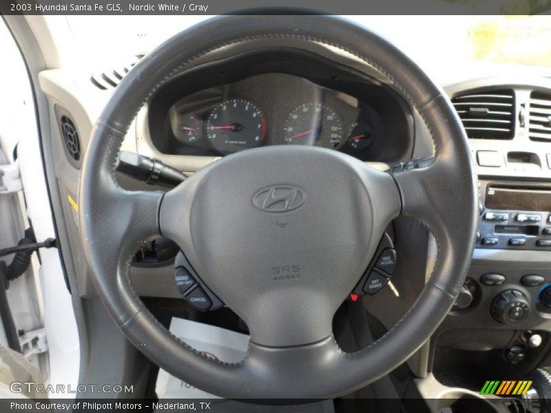 Nordic White / Gray 2003 Hyundai Santa Fe GLS