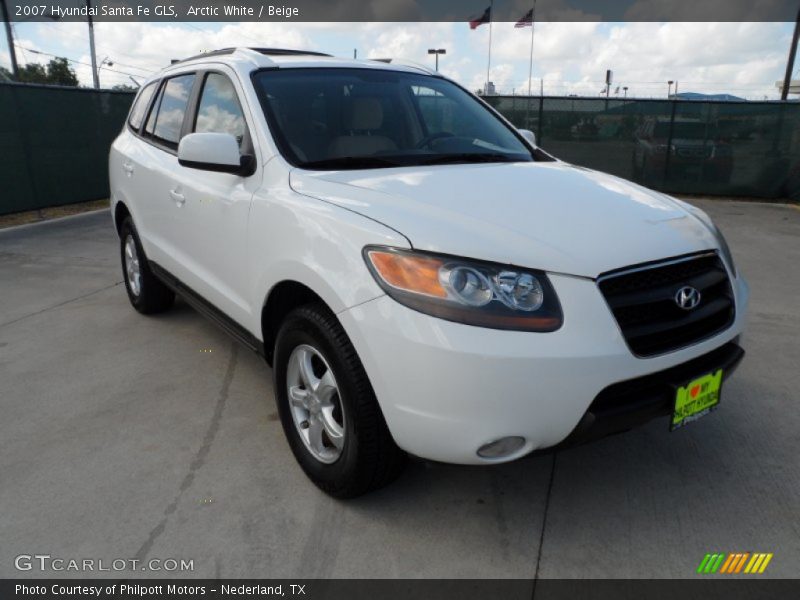 Arctic White / Beige 2007 Hyundai Santa Fe GLS