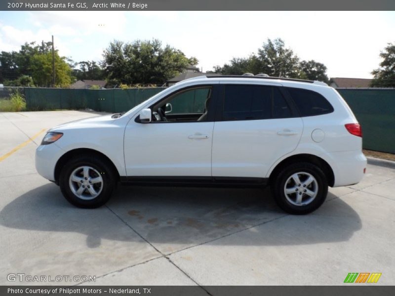 Arctic White / Beige 2007 Hyundai Santa Fe GLS