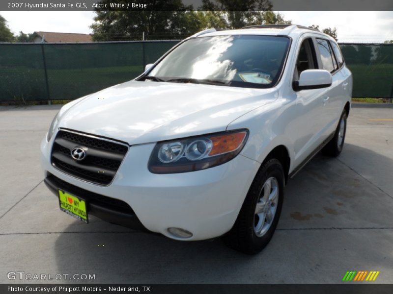 Arctic White / Beige 2007 Hyundai Santa Fe GLS