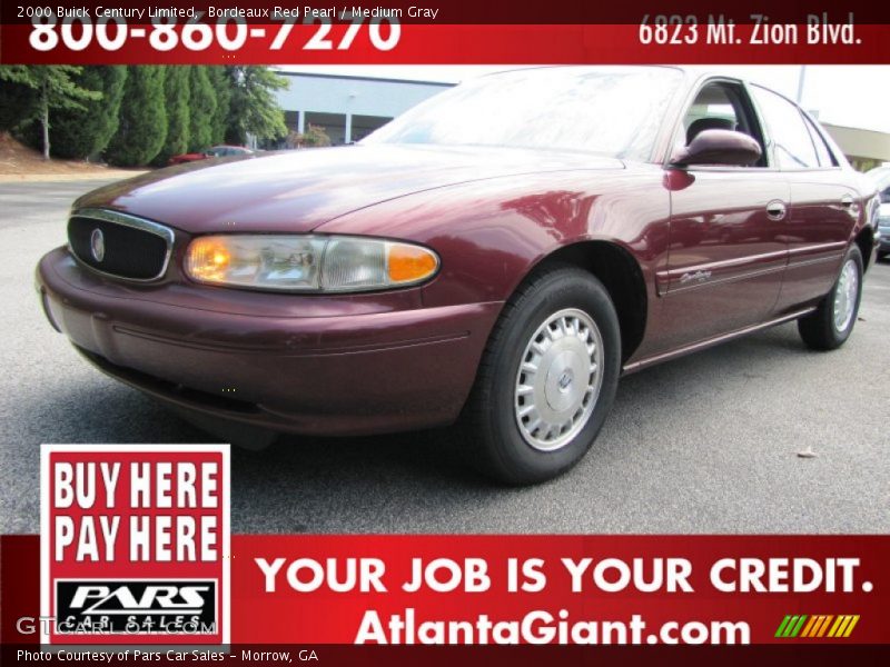 Bordeaux Red Pearl / Medium Gray 2000 Buick Century Limited