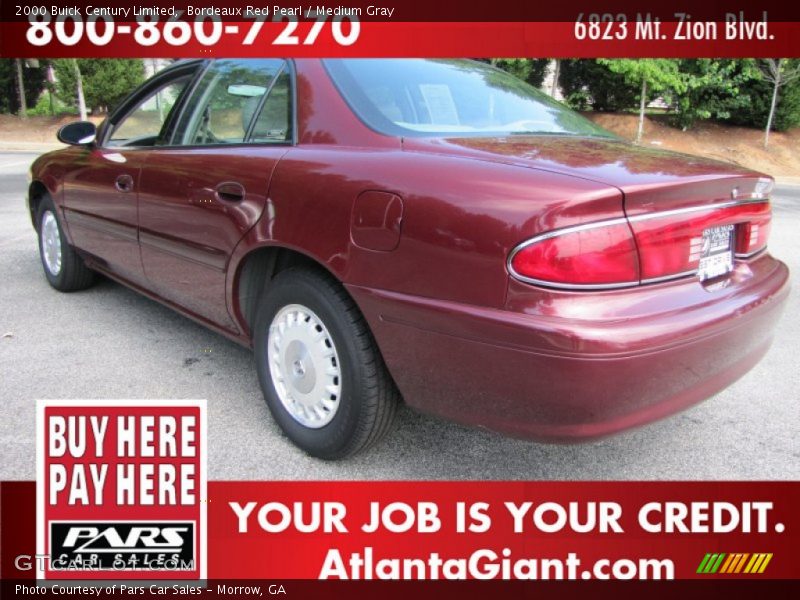 Bordeaux Red Pearl / Medium Gray 2000 Buick Century Limited