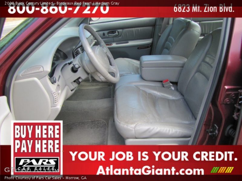 Bordeaux Red Pearl / Medium Gray 2000 Buick Century Limited