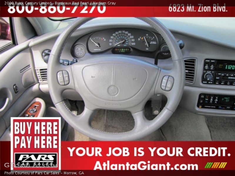 Bordeaux Red Pearl / Medium Gray 2000 Buick Century Limited