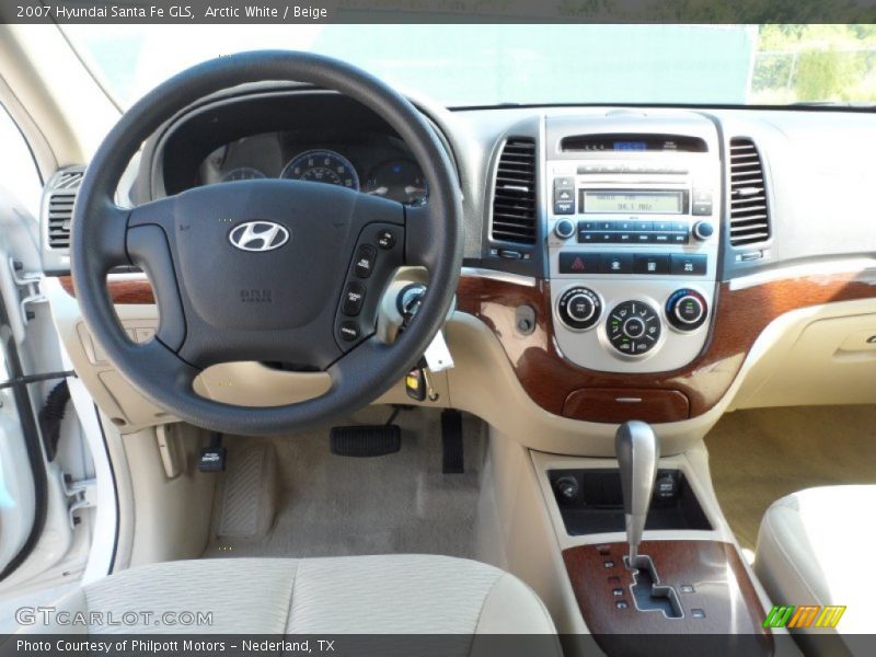 Arctic White / Beige 2007 Hyundai Santa Fe GLS
