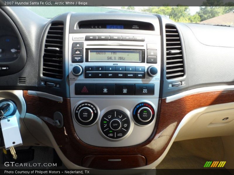 Arctic White / Beige 2007 Hyundai Santa Fe GLS