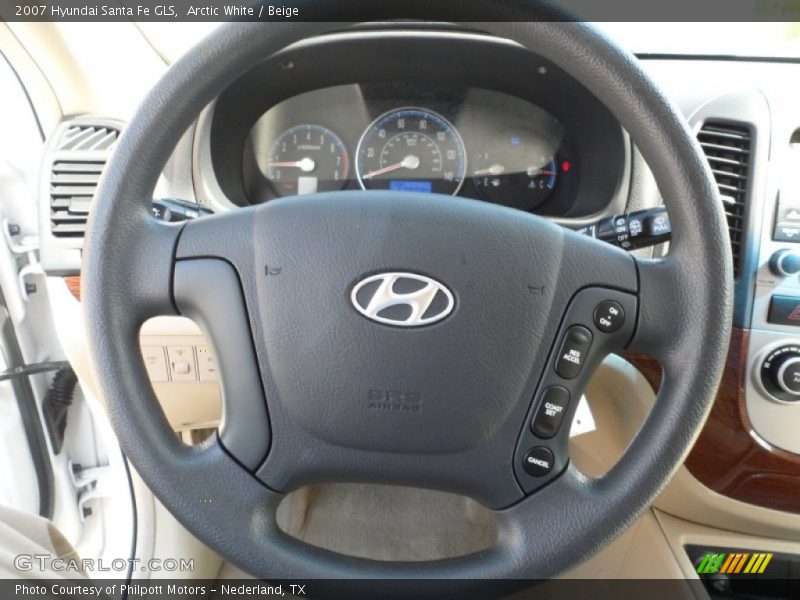 Arctic White / Beige 2007 Hyundai Santa Fe GLS