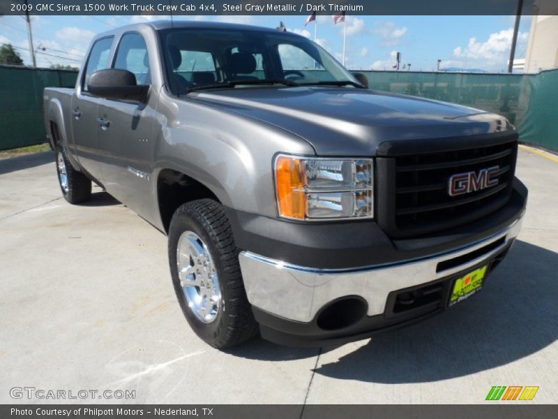 Steel Gray Metallic / Dark Titanium 2009 GMC Sierra 1500 Work Truck Crew Cab 4x4