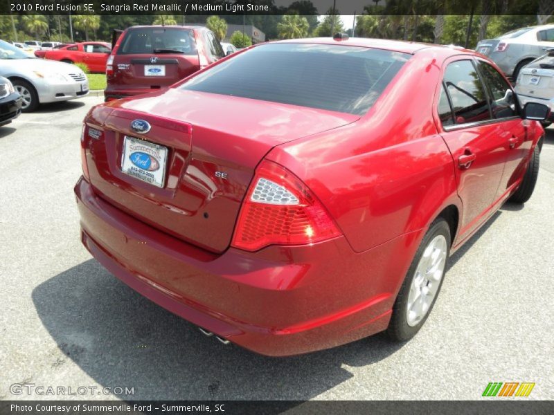Sangria Red Metallic / Medium Light Stone 2010 Ford Fusion SE