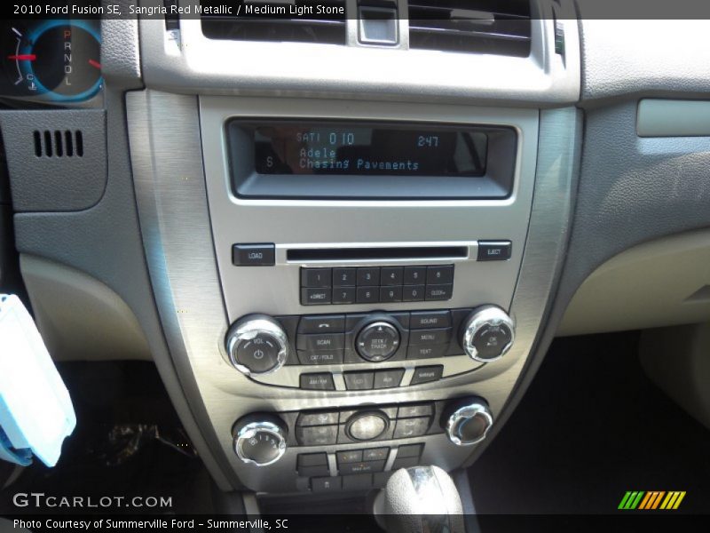 Sangria Red Metallic / Medium Light Stone 2010 Ford Fusion SE