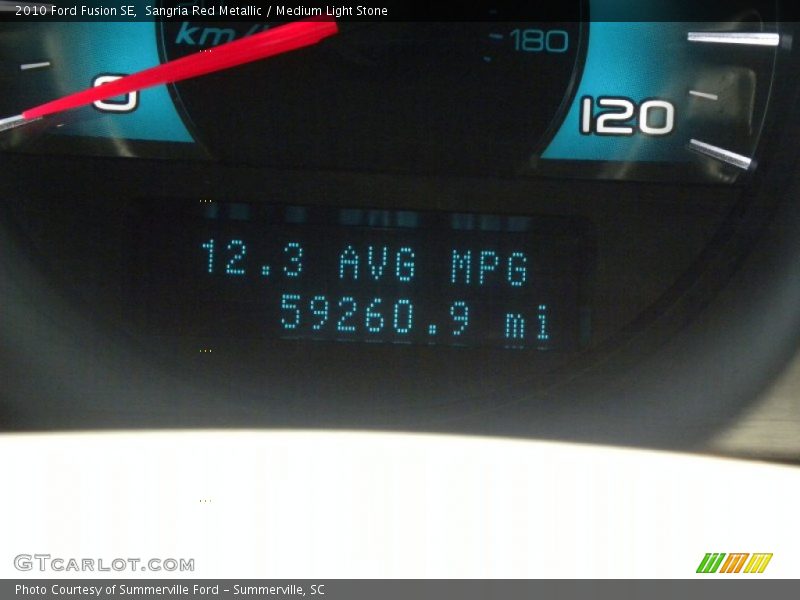 Sangria Red Metallic / Medium Light Stone 2010 Ford Fusion SE