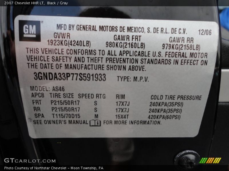 Black / Gray 2007 Chevrolet HHR LT