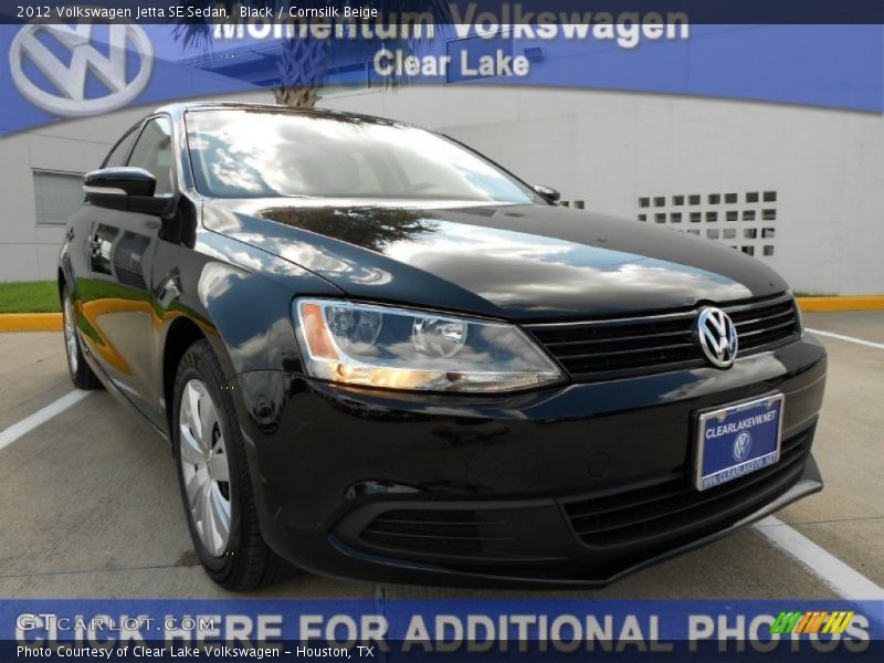 Black / Cornsilk Beige 2012 Volkswagen Jetta SE Sedan