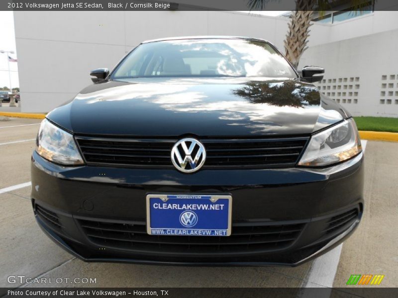 Black / Cornsilk Beige 2012 Volkswagen Jetta SE Sedan