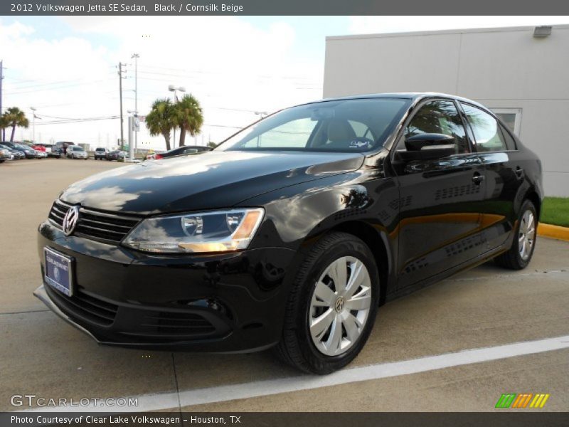 Black / Cornsilk Beige 2012 Volkswagen Jetta SE Sedan