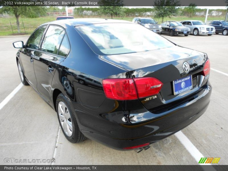 Black / Cornsilk Beige 2012 Volkswagen Jetta SE Sedan