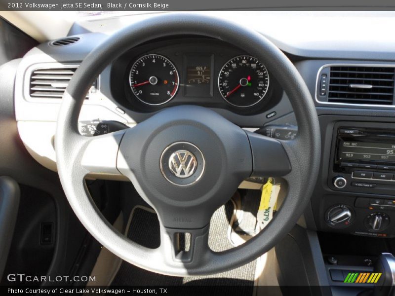 Black / Cornsilk Beige 2012 Volkswagen Jetta SE Sedan