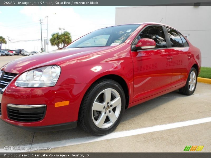 Salsa Red / Anthracite Black 2008 Volkswagen Jetta S Sedan