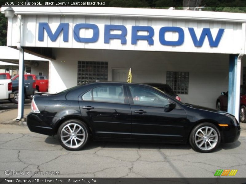 Black Ebony / Charcoal Black/Red 2008 Ford Fusion SE