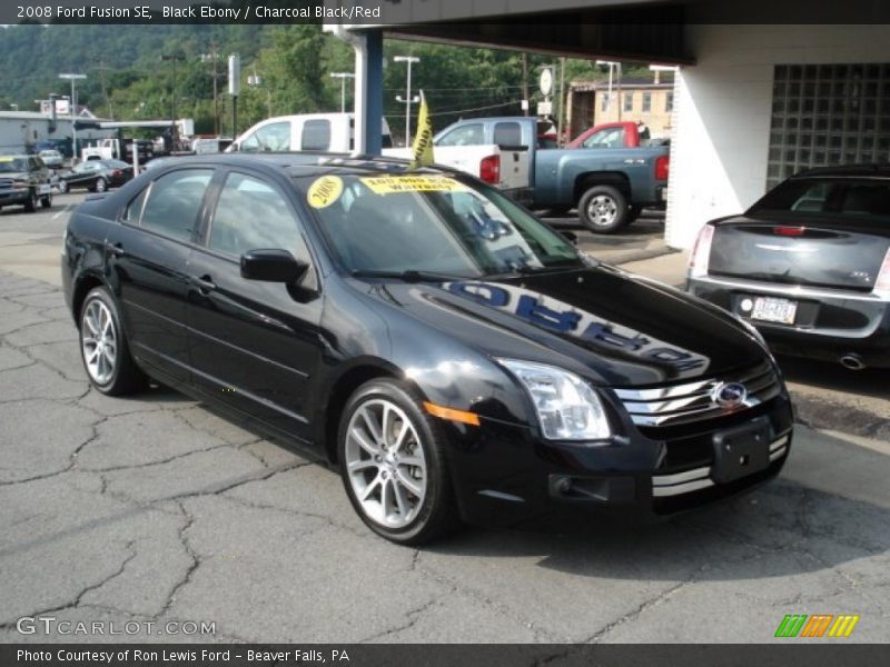 Black Ebony / Charcoal Black/Red 2008 Ford Fusion SE