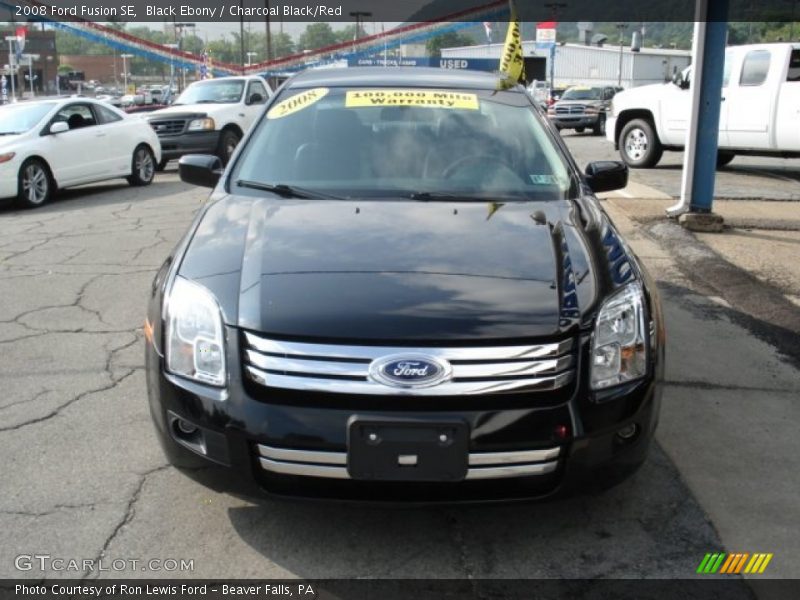 Black Ebony / Charcoal Black/Red 2008 Ford Fusion SE
